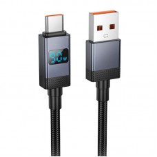 Дата кабель Hoco X118 Generous with display USB to Type-C 5A (1m)  Black - 00000079100_1