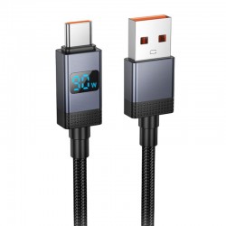Дата кабель Hoco X118 Generous with display USB to Type-C 5A (1m)  Black - 00000079100_1