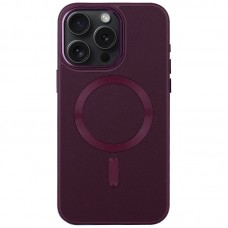 Шкіряний чохол Bonbon Leather Metal Style with MagSafe для Apple iPhone 12 Pro Max (6.7")  Бордовий / Plum - 00000065456_1
