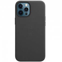 Шкіряний чохол Leather Case (AAA) with MagSafe and Animation для Apple iPhone 12 Pro / 12 (6.1")  Black - 00000044070_1