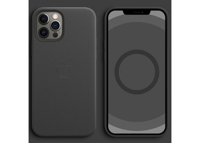 Шкіряний чохол Leather Case (AAA) with MagSafe and Animation для Apple iPhone 12 Pro / 12 (6.1