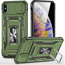 Ударостійкий чохол Camshield Army Ring для Apple iPhone X / XS (5.8")  Оливковий / Army Green - 00000068268_4