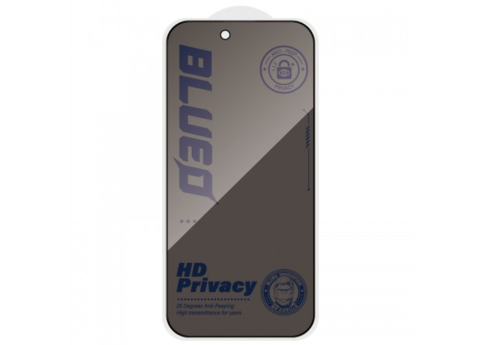 Захисне 2.5D скло Blueo Full Cover Anti-Peep для Apple iPhone 18 Pro (6.3