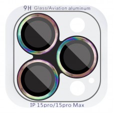 Захисне скло Metal Classic на камеру (у упак.) для Apple iPhone 15 Pro (6.1") / 15 Pro Max (6.7")  Бузковий / Rainbow - 00000065702_4