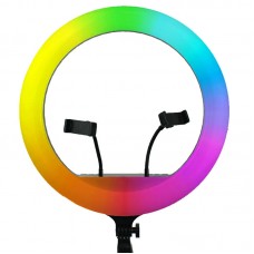 Кольцевая светодиодная LED лампа RGB Arc Ring 10" + tripod 2.1m  Black - 00000065944_1