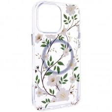TPU+PC чохол Clear Garden with MagSafe для Apple iPhone 16 (6.1")  White Gardenia - 00000080892_3