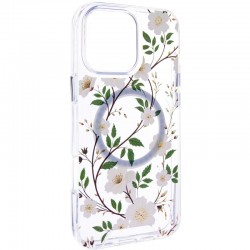 TPU+PC чохол Clear Garden with MagSafe для Apple iPhone 16 (6.1")  White Gardenia - 00000080892_3