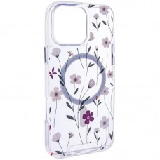 TPU+PC чохол Clear Garden with MagSafe для Apple iPhone 16 (6.1")  Cherry Petal - 00000080892_2