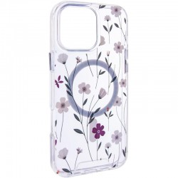 TPU+PC чохол Clear Garden with MagSafe для Apple iPhone 16 (6.1")  Cherry Petal - 00000080892_2
