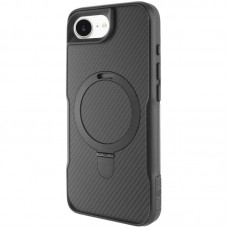 TPU+PC чохол Metal Buttons with MagSafe Carbon Ring для Apple iPhone 16e (6.1")  Чорний - 00000079534_1