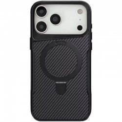 TPU+PC чохол Metal Buttons with MagSafe Carbon Ring для Apple iPhone 17 Pro (6.3")  Чорний - 00000080931_3