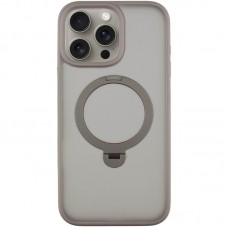 TPU+PC чохол Metal Buttons with MagSafe Colorful HQ Ring для Apple iPhone 15 Pro (6.1")  Grey - 00000071490_3