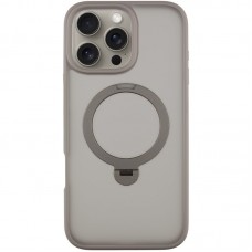 TPU+PC чохол Metal Buttons with MagSafe Colorful HQ Ring для Apple iPhone 16 Pro Max (6.9")  Grey - 00000072989_4