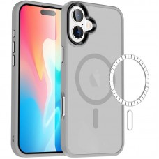 TPU+PC чохол Metal Buttons with MagSafe Colorful для Apple iPhone 16 (6.1")  Сірий / Grey - 00000072983_6