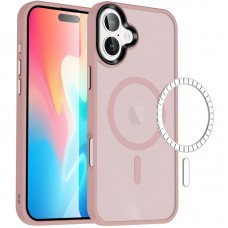 TPU+PC чохол Metal Buttons with MagSafe Colorful для Apple iPhone 16 (6.1")  Рожевий / Pink - 00000072983_5