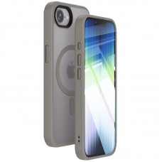 TPU+PC чохол Metal Buttons with MagSafe Colorful для Apple iPhone 16e (6.1")  Сірий / Grey - 00000076849_4