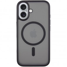 TPU+PC чохол Metal Buttons with MagSafe для Apple iPhone 16 (6.1")  Чорний - 00000073091_4