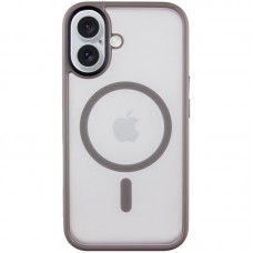 TPU+PC чохол Metal Buttons with MagSafe для Apple iPhone 16 (6.1")  Сірий - 00000073091_5