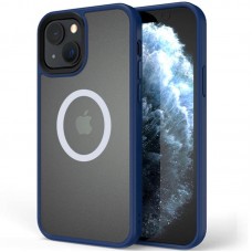 TPU+PC чохол Metal Buttons with Magnetic Fit для Apple iPhone 13 / 14 (6.1")  Синій / Navy Blue - 00000054124_1
