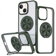 TPU+PC чохол Metal Ring with MagSafe для Apple iPhone 15 (6.1")  Зелений - 00000073475_1