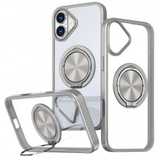 TPU+PC чохол Metal Ring with MagSafe для Apple iPhone 16 (6.1")  Сірий - 00000073478_2