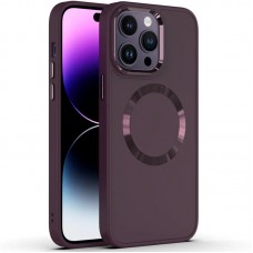 TPU чохол Bonbon Metal Style with MagSafe для Apple iPhone 12 Pro Max (6.7")  Бордовий / Plum - 00000064353_2