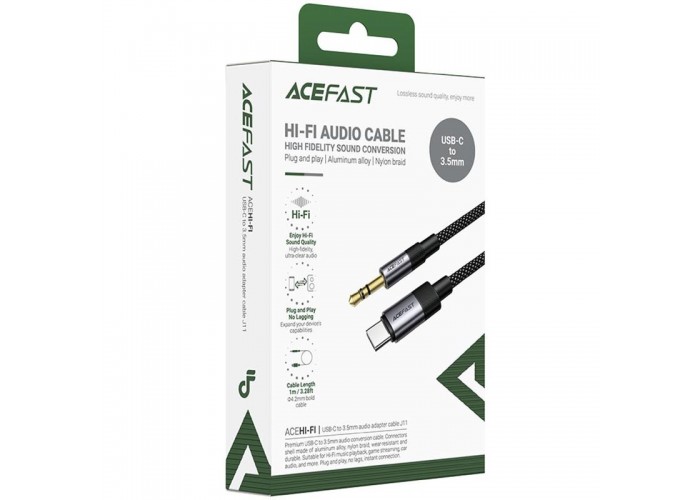 Аудіо кабель Aux Acefast J11 (Type-C to AUX 3.5mm plug) (1m)
