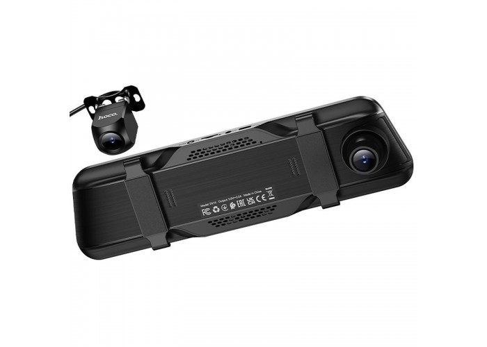 Автомобільний регистратор дзеркало Hoco DV16 Dual-Channel Driving Recorder 1080p+720p