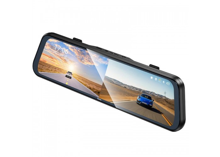 Автомобільний регистратор дзеркало Hoco DV16 Dual-Channel Driving Recorder 1080p+720p