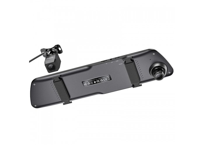 Автомобільний регистратор дзеркало Hoco DV4 Dual-Channel Driving Recorder 1080p+720p 4.5