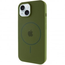 Чохол Silicone Case Full Protective (AA) with MagSafe для Apple iPhone 15 (6.1")  Зелений / Dark Olive - 00000076434_9