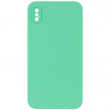 Чохол Silicone Case Square Full Camera Protective (AA) NOLOGO для Apple iPhone X / XS (5.8")  Зелений / Spearmint - 00000072151_11