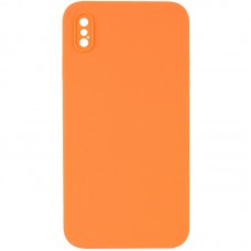 Чохол Silicone Case Square Full Camera Protective (AA) NOLOGO для Apple iPhone X / XS (5.8")  Помаранчевий / Papaya - 00000072151_16