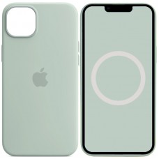 Чохол Silicone case (AAA) with Magsafe and Animation для Apple iPhone 14 (6.1")  Бірюзовий / Succulent - 00000072055_2