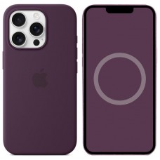 Чохол Silicone case (AAA) with Magsafe and Animation для Apple iPhone 16 Pro (6.3")  Plum - 00000074446_4