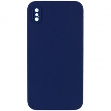 Чохол Silk Square Full Camera Protective (AA) NO LOGO для Apple iPhone X / XS (5.8")  Темно-синій / Midnight blue - 00000072151_24