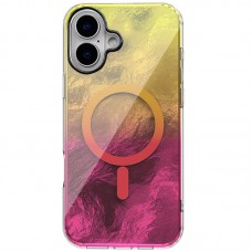 Чохол TPU Shiny Mountain (MagFit) для Apple iPhone 16 (6.1")  Yellow / Pink - 00000077655_7