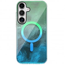Чехол TPU Shiny Mountain (MagFit) для Samsung Galaxy S24 FE  Green / Blue - 00000078879_4