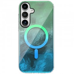 Чехол TPU Shiny Mountain (MagFit) для Samsung Galaxy S24 FE  Green / Blue - 00000078879_4