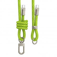 Дата кабель-шнурок Hoco GH7 Elegant Type-C to Type-C (1.8m)  Fluorescent Green - 00000074150_1