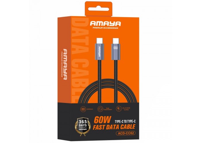 Дата кабель Amaya CC62 Type-C to Type-C 60W (2m)