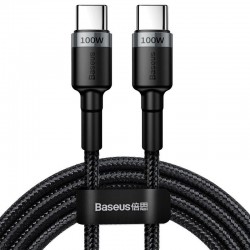 Дата кабель Baseus Cafule Type-C to Type-C PD2.0 100W (2m) (CATKLF-AL)  Gray / Black - 00000070510_1