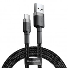 Дата кабель Baseus Cafule USB to Type-C Cable 3A (0.5m) (CATKLF-A)  Сірий / Чорний - 00000034279_1
