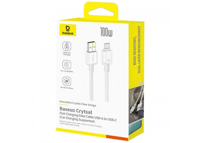 Дата кабель Baseus Crystal USB to Type-C 100W (2m) (E04279)