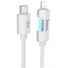 Дата кабель Hoco U123 Regent colorful 27W Type-C to Lightning (1.2m)  Gray - 00000069090_1