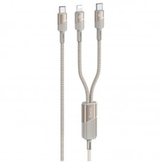 Дата кабель Hoco U139 Type-C to Lightning/Type-C 100W (1.2m)  Gold - 00000077117_1