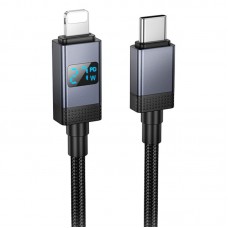 Дата кабель Hoco X118 Generous with display Type-C to Lightning 27W (1m)  Black - 00000079104_1