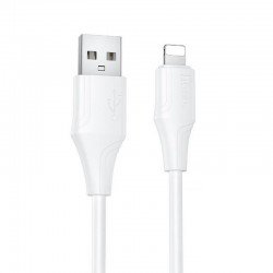 Дата кабель Hoco X124 Bien silicone USB to Lightning 2.4A (1m)  White - 00000081791_2