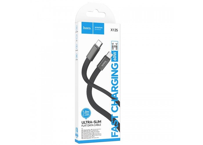 Дата кабель Hoco X125 Exceso Type-C to Type-C 60W (1m)