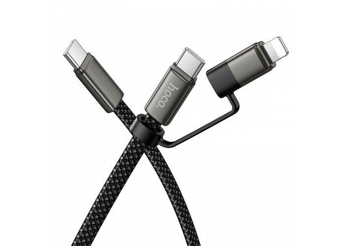Дата кабель Hoco X125 Surplus 2in1 Type-C to Lightning/Type-C 60W (1m)